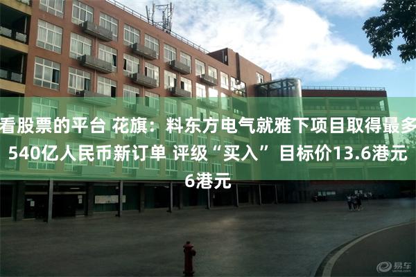 看股票的平台 花旗：料东方电气就雅下项目取得最多540亿人民币新订单 评级“买入” 目标价13.6港元