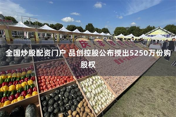 全国炒股配资门户 品创控股公布授出5250万份购股权