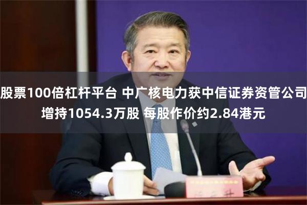 股票100倍杠杆平台 中广核电力获中信证券资管公司增持1054.3万股 每股作价约2.84港元