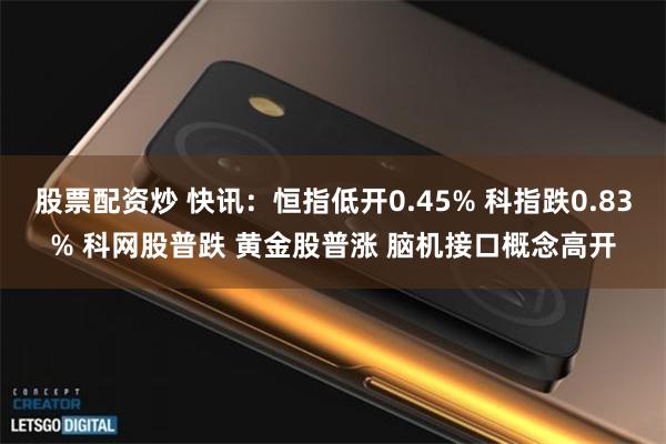 股票配资炒 快讯：恒指低开0.45% 科指跌0.83% 科网股普跌 黄金股普涨 脑机接口概念高开