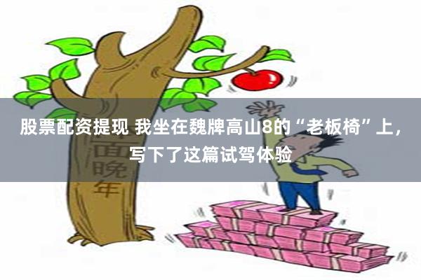 股票配资提现 我坐在魏牌高山8的“老板椅”上，写下了这篇试驾体验