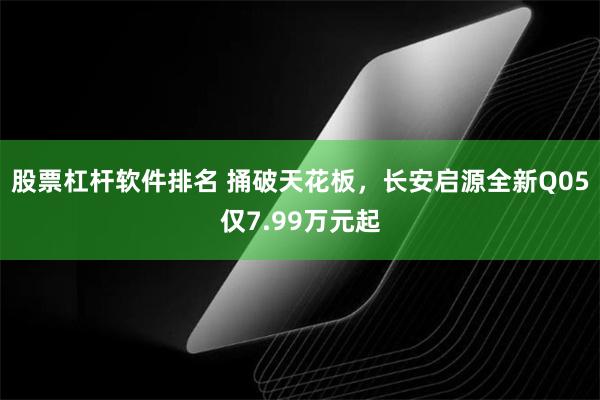 股票杠杆软件排名 捅破天花板，长安启源全新Q05仅7.99万元起