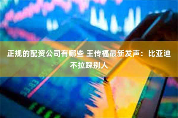 正规的配资公司有哪些 王传福最新发声：比亚迪不拉踩别人