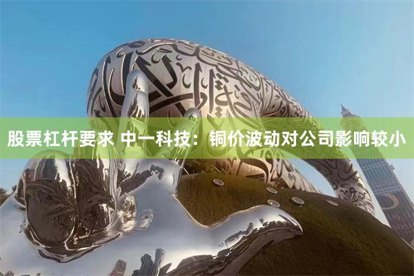 股票杠杆要求 中一科技：铜价波动对公司影响较小