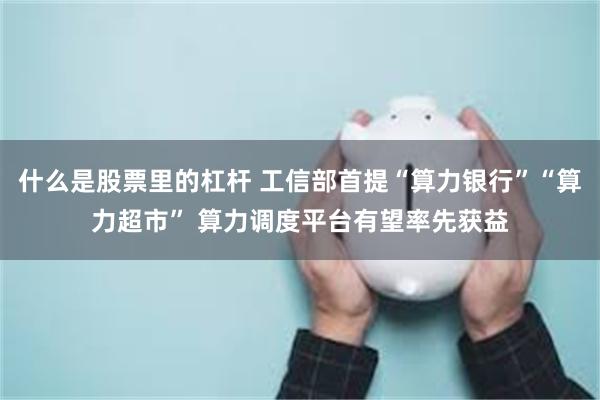 什么是股票里的杠杆 工信部首提“算力银行”“算力超市” 算力调度平台有望率先获益