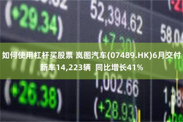 如何使用杠杆买股票 岚图汽车(07489.HK)6月交付新车14,223辆  同比增长41%