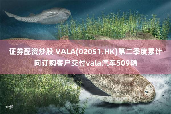 证券配资炒股 VALA(02051.HK)第二季度累计向订购客户交付vala汽车509辆