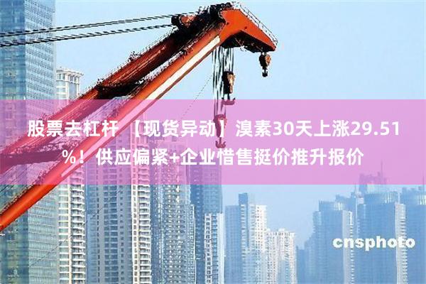 股票去杠杆 【现货异动】溴素30天上涨29.51%！供应偏紧+企业惜售挺价推升报价