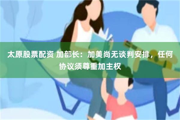 太原股票配资 加部长：加美尚无谈判安排，任何协议须尊重加主权