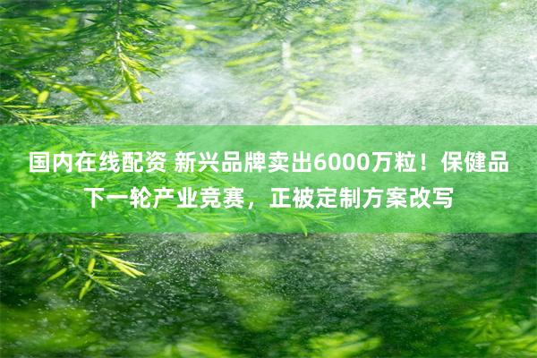 国内在线配资 新兴品牌卖出6000万粒！保健品下一轮产业竞赛，正被定制方案改写